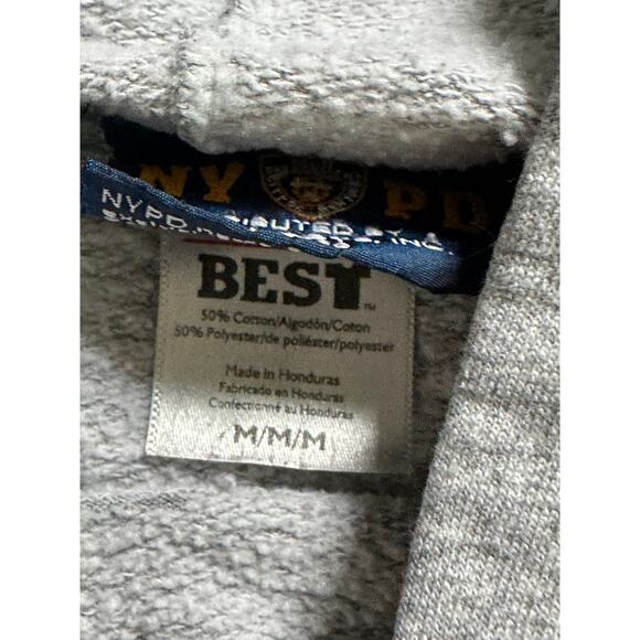 Y2K NYPD Hoodie Modern Size Small Grey blue Graphic sweatshirts - Picture 3 of 4